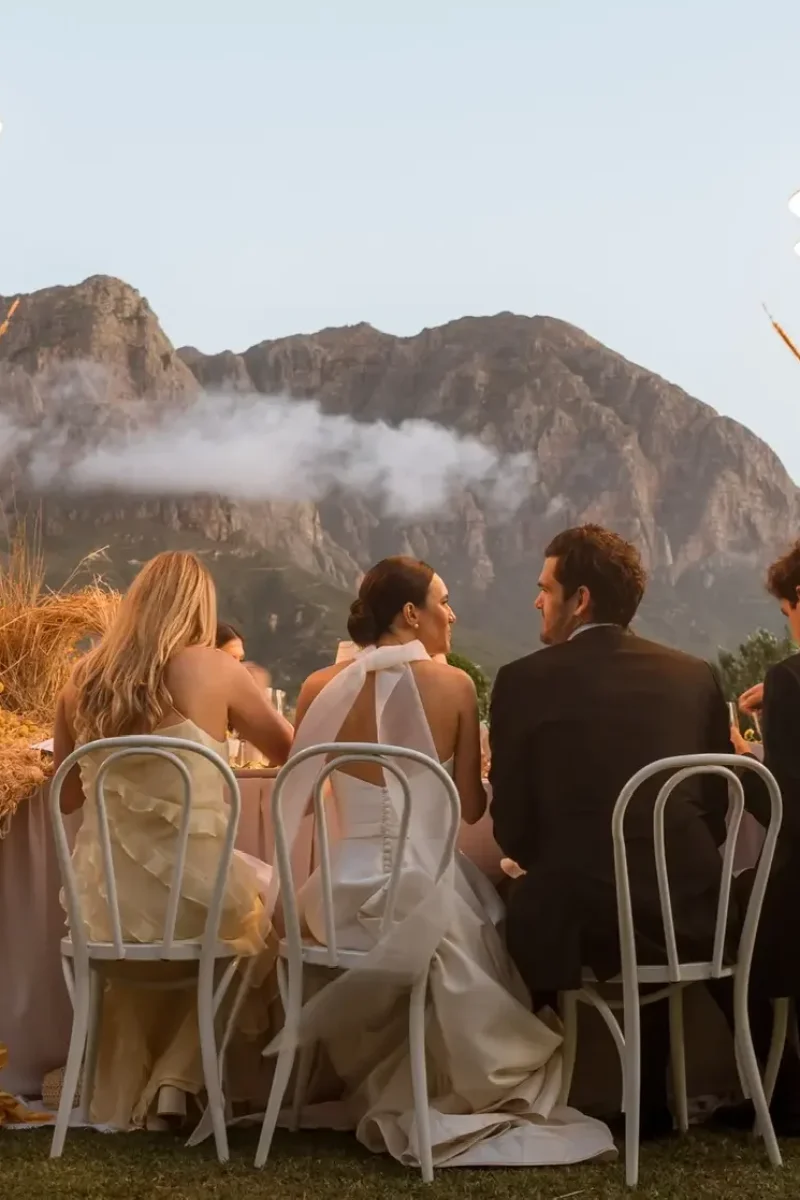 Professional event coordinator reviewing wedding timeline at a Cape Town venue